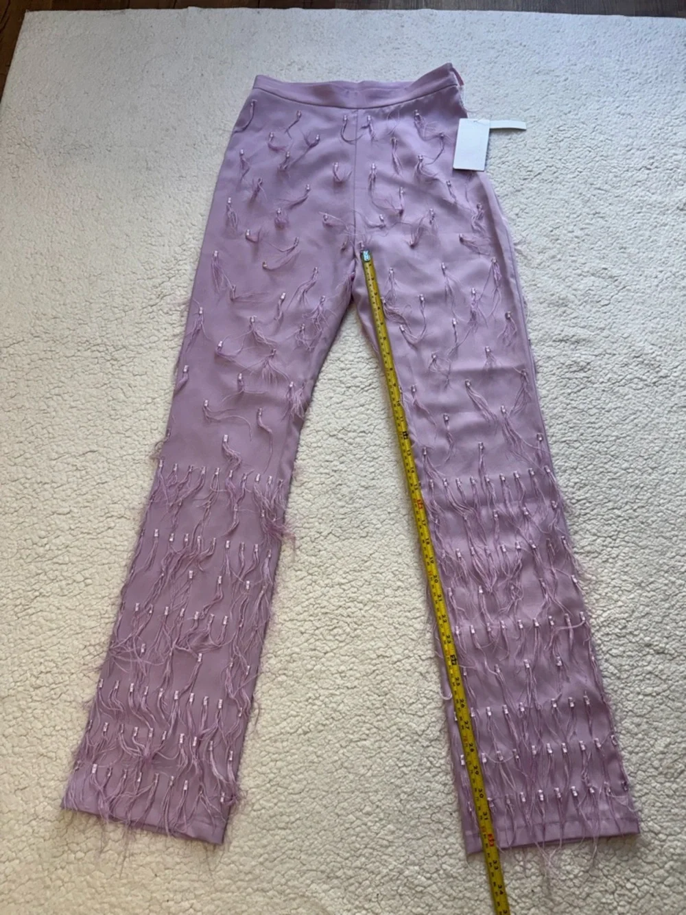NWT Lisa Maree Wild Love Real Feather Pant in Lilac Size Small $295 - Picture 11 of 13